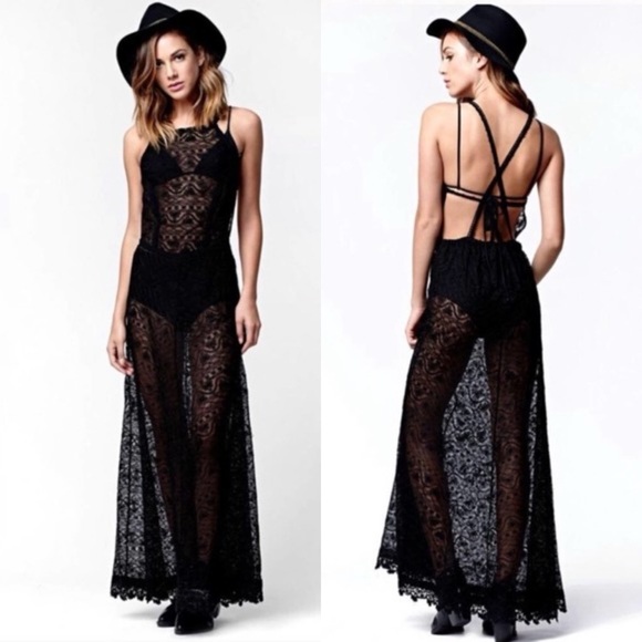 Kendall & Kylie Other - Kendall & Kylie Black Lace Maxi Dress, Swim Cover-Up
